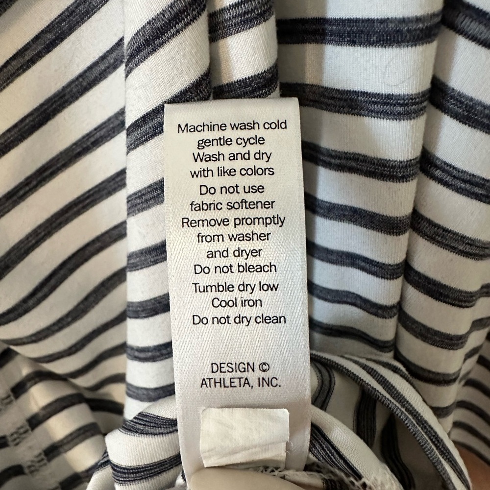 Athleta grey and white striped High Neck Heather Stripe Chi Tank - Picture 8 of 8